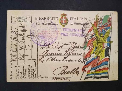 Timbro ww1 posta militare - posta, 1°